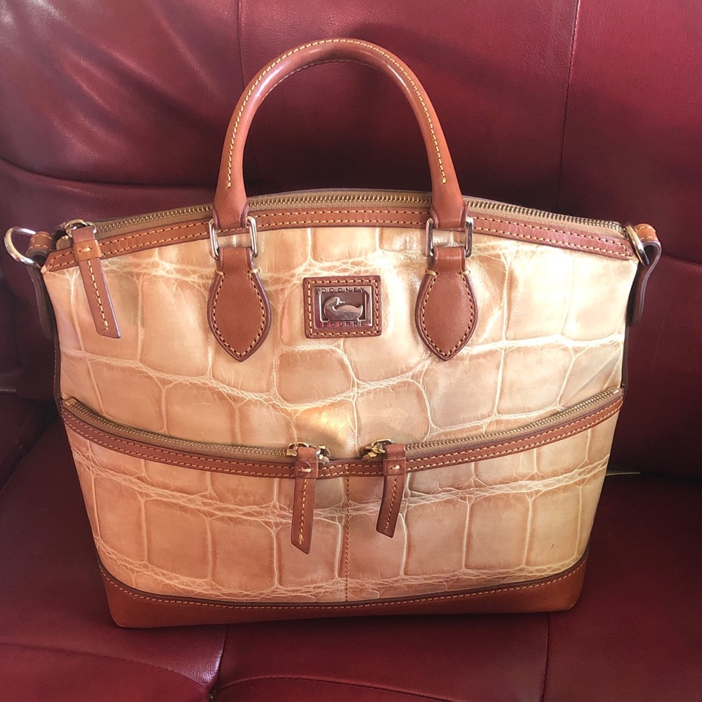 Dooney & Bourke Tan Croc Embossed Tote